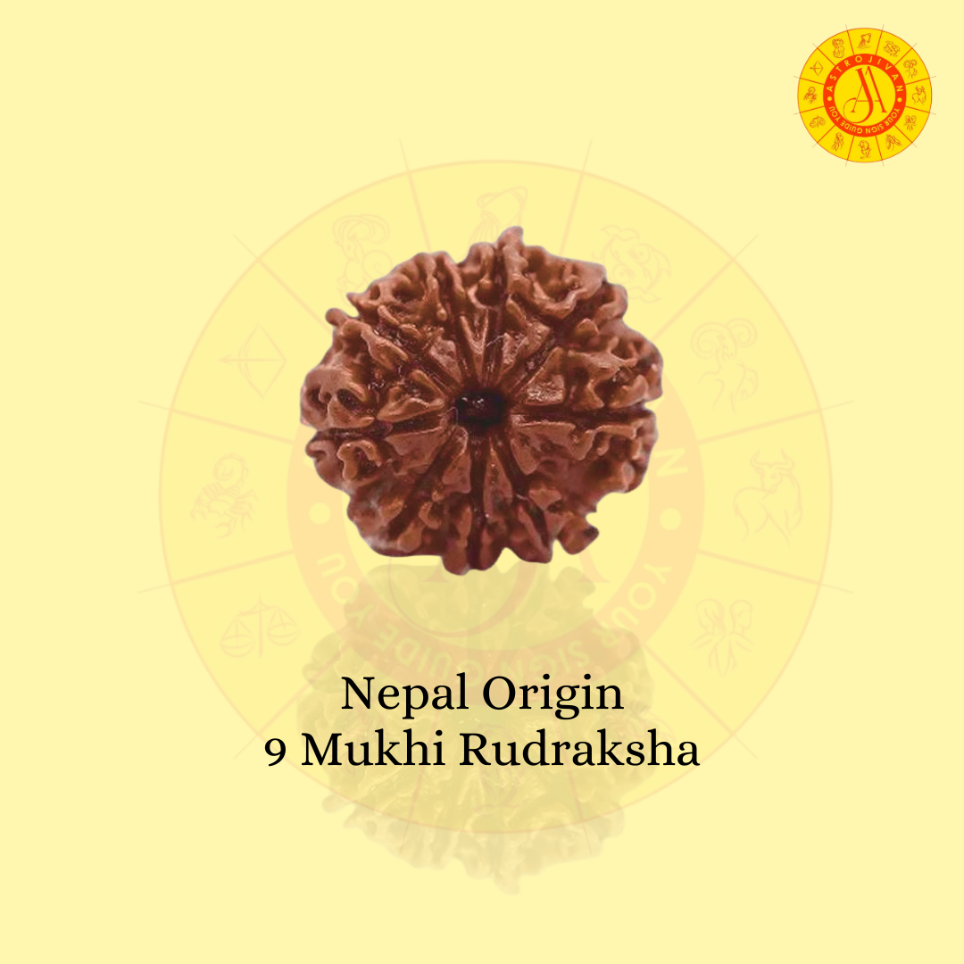 Nepal Origin 9 Mukhi Rudraksha – Divine Blessings of Goddess Durga & Protection