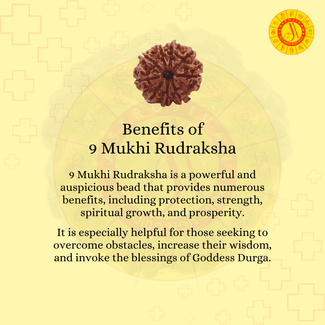Nepal Origin 9 Mukhi Rudraksha – Divine Blessings of Goddess Durga & Protection