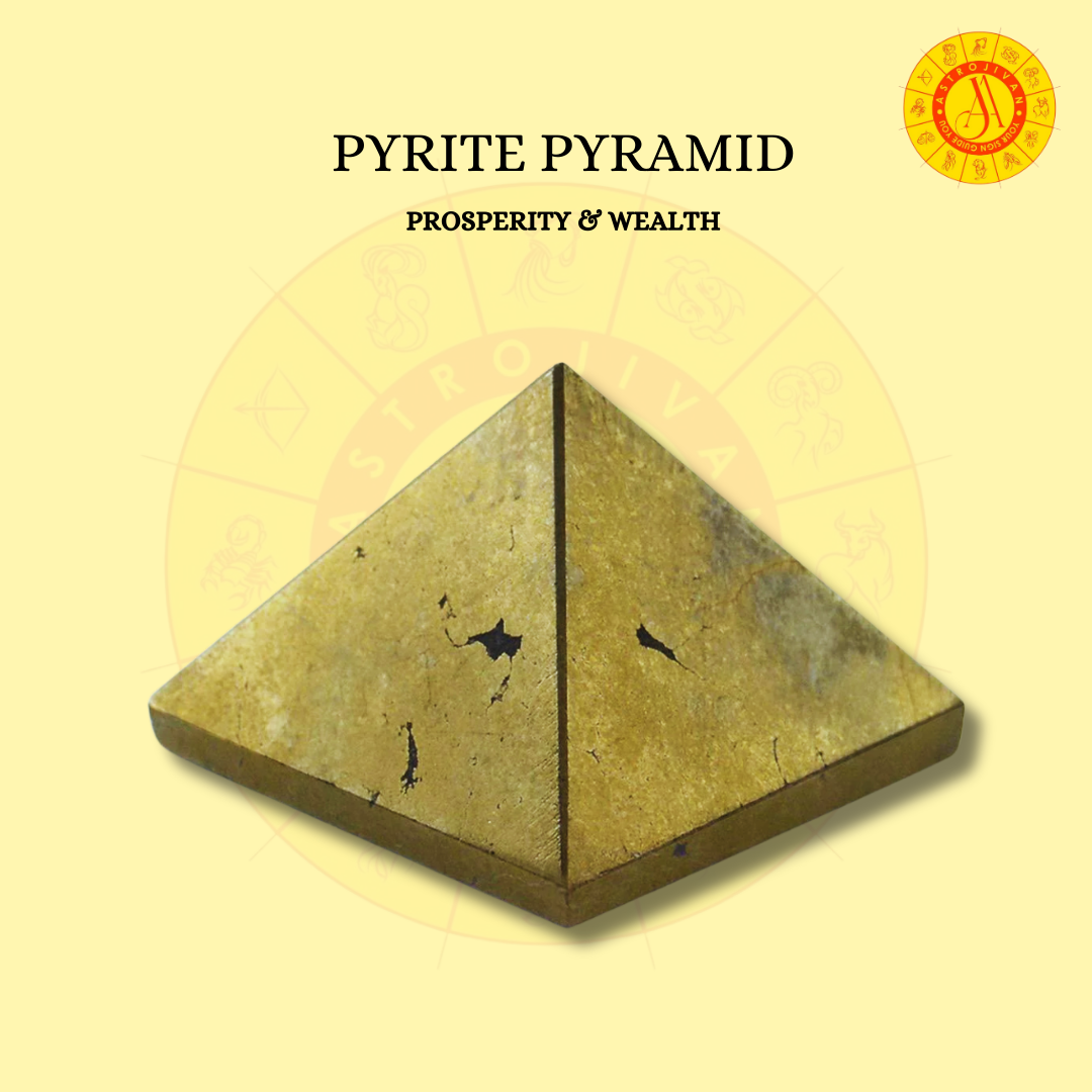 Natural Pyrite Stone Money Attraction Pyramid for Home & Office
