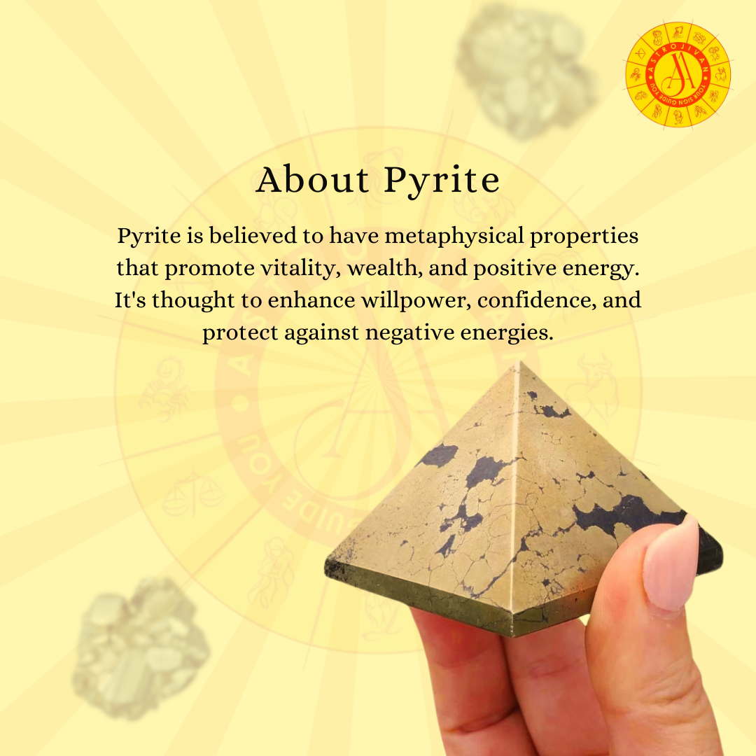 Natural Pyrite Stone Money Attraction Pyramid for Home & Office